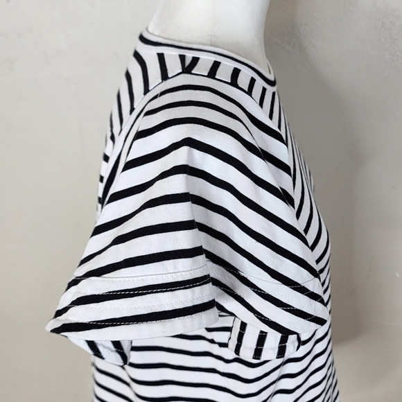 A.L.C Carrie Black and White Striped Flutter Sleeve Top Size Small - Picture 9 of 15